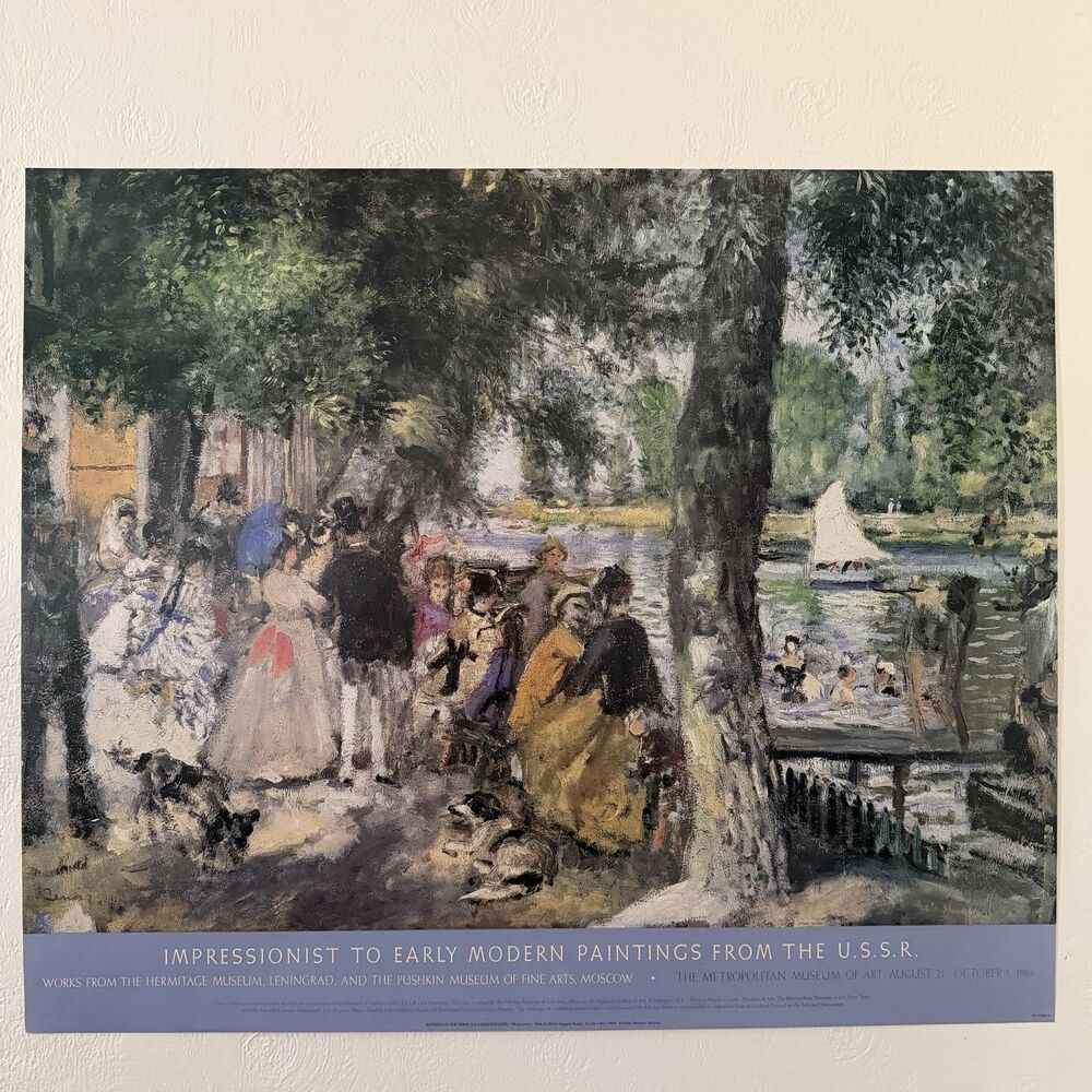Renoir Metropolitan Museum of Art Exhibition Poster Print Bathing In The Seine